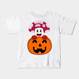 Mushroom Halloween Pumpkin Kids T-Shirt